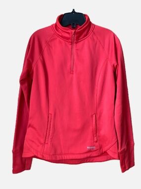 RUNNING ROOM Red Thermal Quarter-Zip Fleece Pullover Size M